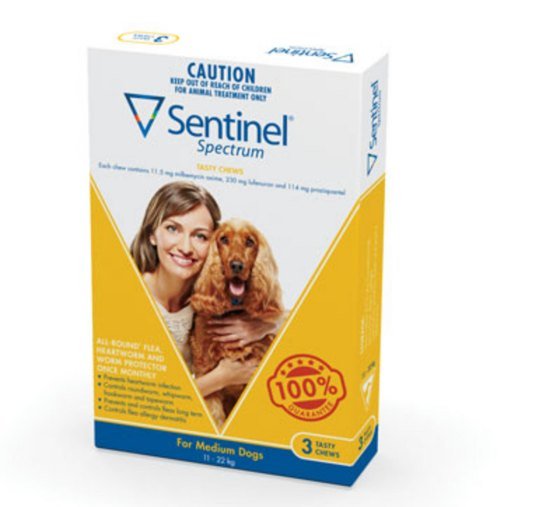 Allinone flea, intensinal worm and HeartwormTreatment Sentinel